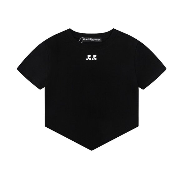 Short Irregular Print Short-Sleeved T-Shirt Black Rest&Recreation - Picture 1 of 9